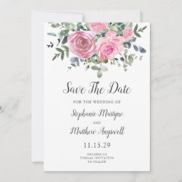 Dusty Pink Eukalyptus Botanische Hochzeit Save The Date