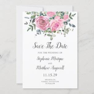 Dusty Pink Eukalyptus Botanische Hochzeit Save The Date