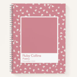 Dusty Pink Floral Aesthetic Notebook Notizbuch