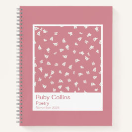 Dusty Pink Floral Aesthetic Notebook Notizbuch