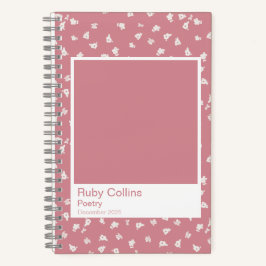 Dusty Pink Floral Aesthetic Notebook Notizbuch