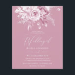 Dusty Pink Floral Budget Einladung Hochzeit<br><div class="desc">Dusty Pink Floral Budget Einladung Hochzeit</div>