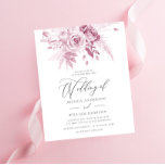 Dusty Pink Floral Budget Einladung Hochzeit<br><div class="desc">Dusty Pink Floral Budget Einladung Hochzeit</div>