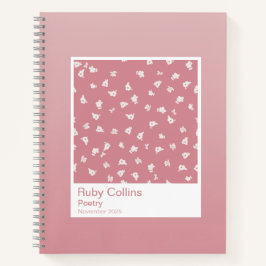 Dusty Pink Floral Gradient Spiral Notebook Notizbuch