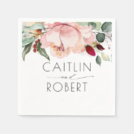 Dusty Pink Floral Rustikaler Fall Serviette