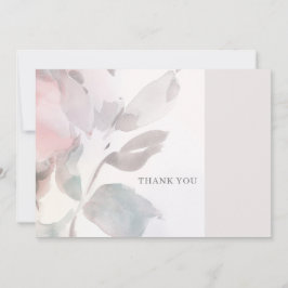 Dusty Pink Floral Watercolor Danke Karte