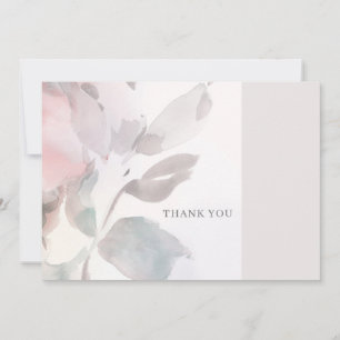 Dusty Pink Floral Watercolor Danke Karte