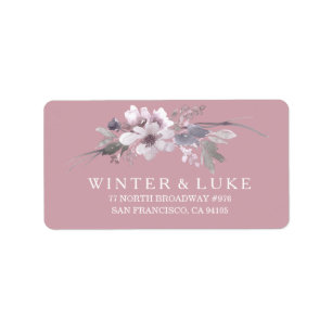 Dusty Pink Floral Watercolor Hochzeitsplattform Adressaufkleber