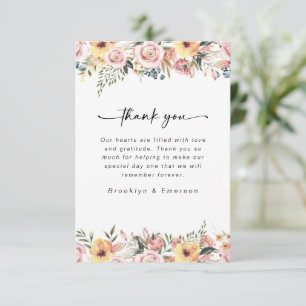 Dusty Pink Floral Wedding Dankeskarte