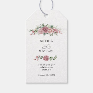 Dusty Pink Floral Wedding Gift Tags Geschenkanhänger