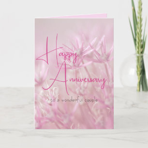 Dusty Pink florale Hintergrund Happy Anniversary Karte