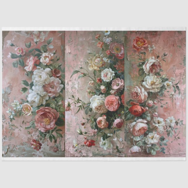 Dusty Pink Florals Breadboard Design Seidenpapier (Vorderseite)