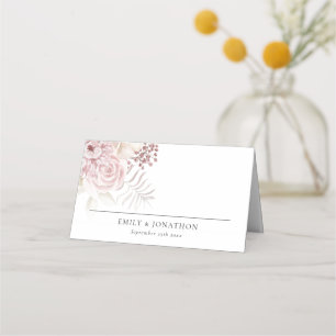 Dusty Pink Florals Name Datum Begrüßung Hochzeit Platzkarte