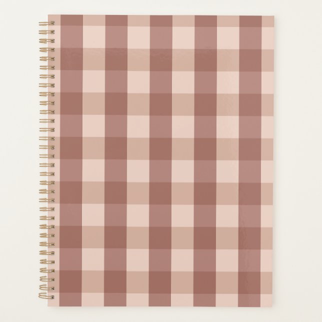 Dusty Pink Gingham Checkered Planer (Vorderseite)
