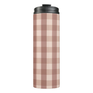 Dusty Pink Gingham Checkered Thermosbecher