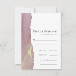 Dusty Pink Gold UAWG Wedding Response Card RSVP Karte