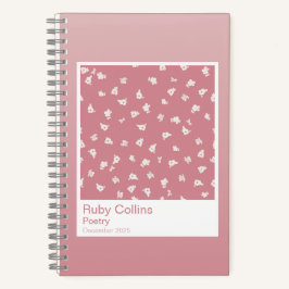 Dusty Pink Gradient Floral Aesthetic Notebook Notizbuch