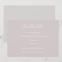 Dusty Pink Grey and White Save the Date Wedding