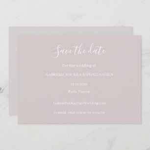 Dusty Pink Grey and White Save the Date Wedding Einladung