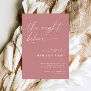 Dusty Pink Hochzeit Probe Dinner Einladung