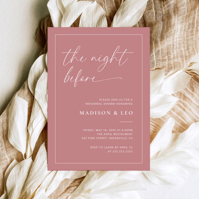 Dusty Pink Hochzeit Probe Dinner Einladung (Von Creator hochgeladen)