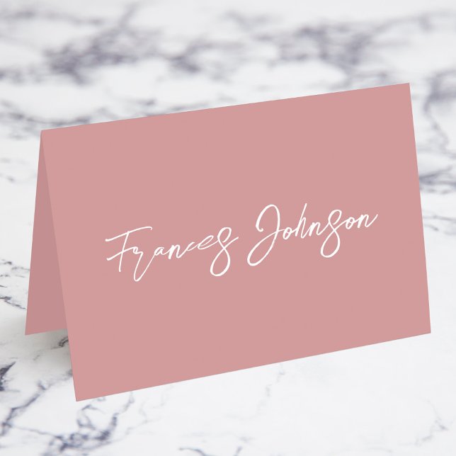 Dusty Pink Individuelle Platzkarten Tischnummer (Fold Your Own Individual Place Cards)