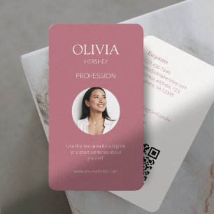 Dusty Pink & Ivory Foto Social QR Code Visitenkarte