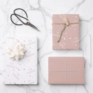 Dusty Pink Kids Eid Mubarak Geschenkpapier Set