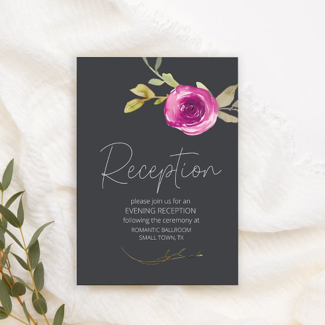Dusty Pink Lila Floral Wedding Card Begleitkarte (Von Creator hochgeladen)