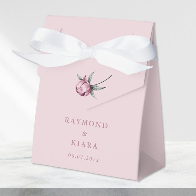 Dusty Pink Mauve Peony Minimal Wedding Geschenkschachtel (dusty pink peony simple modern vintage wedding favor box
)
