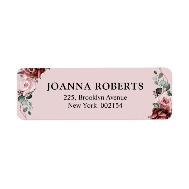 Dusty Pink Mauve Rose Floral Geometric Wedding La (Vorne)