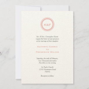 Dusty pink medallion Initialen Hochzeit Einladung