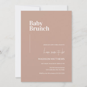Dusty Pink Minimalistisch Baby Brunch Babydusche Einladung