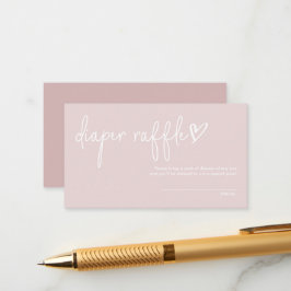 Dusty Pink Minimalistisch Baby Dusche Windelwanne  Begleitkarte