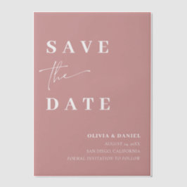 Dusty Pink Minimalistisch Elegant Save the Date