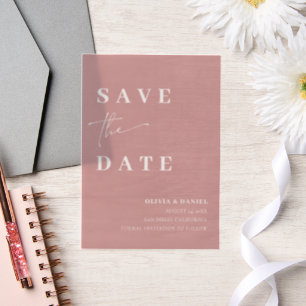 Dusty Pink Minimalistisch Elegant Save the Date