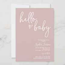 Dusty Pink Minimalistisch Modern Boho Babydusche