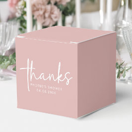 Dusty Pink Minimalistisch Script Brautparty Square Geschenkschachtel