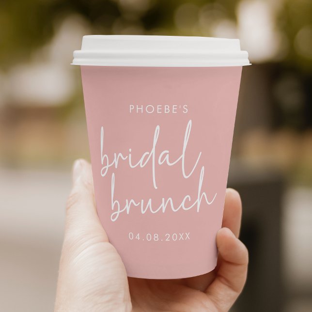 Dusty Pink Minimalistisch Script Bridal Brunch Pappbecher (Von Creator hochgeladen)