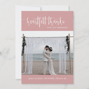Dusty Pink Moderne Minimalistische Hochzeitswoche  Dankeskarte
