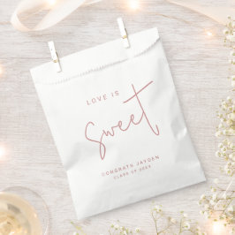 Dusty Pink Moderne Script Liebe ist Sweet Abschlus Geschenktütchen