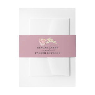 Dusty Pink Pampas Grass Wedding Einladungsbanderole