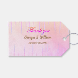 Dusty Pink Peach Icicle Wedding Vielen Dank für Ih Geschenkanhänger