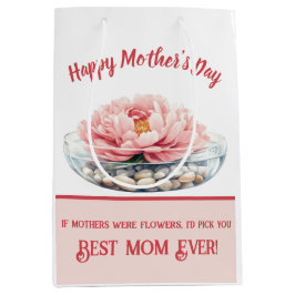 Dusty Pink Peony Mother Day Mittlere Geschenktüte