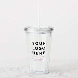 Dusty Pink   Personalisiert Clear Tumbler with Str Acryltrinkbecher