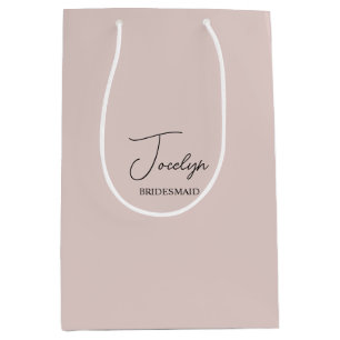 Dusty Pink Personalisiert Wedding Party Name Gift Mittlere Geschenktüte