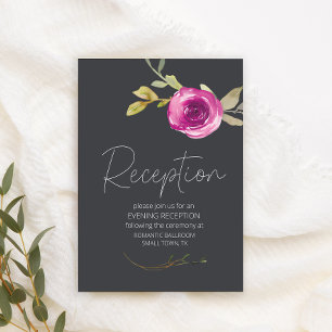 Dusty Pink Purple Floral Wedding Enclosure Card Begleitkarte