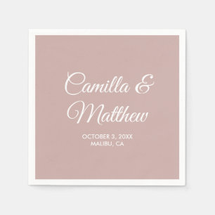 Dusty Pink Romantic Script Personalisierte Hochzei Serviette