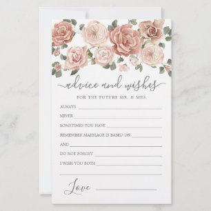 Dusty Pink Rose Blumenempfehlung und Wunschkarte