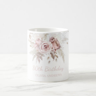 Dusty Pink Rose Blush 80. Geburtstagsparty Geschen Kaffeetasse